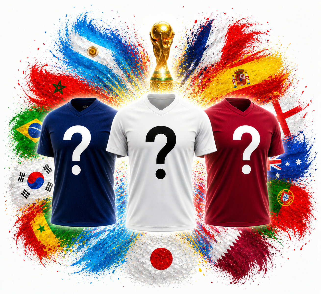 Pack 3 maillots mystères de la coupe du monde 2026