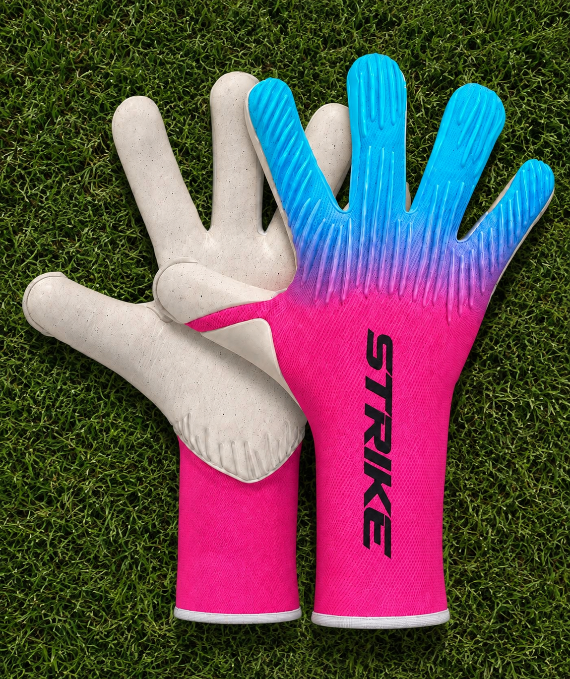 Gants de gardien Strike Pro Grip (Rose et bleu)