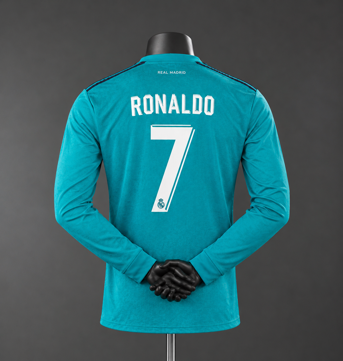 Maillot rétro troisième Real Madrid 2017-2018 manches longues- Floqué Ronaldo