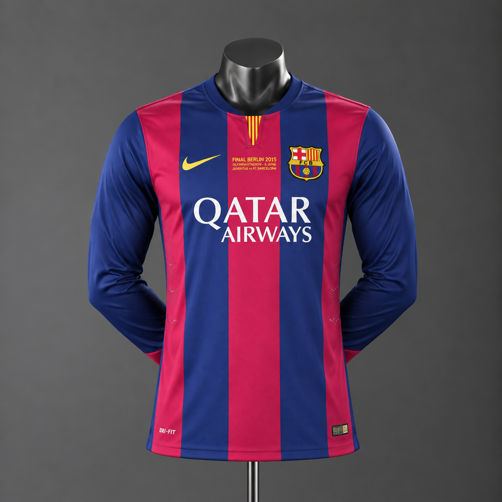 Maillot rétro domicile FC Barcelone 2014-2015 - Floqué Messi - Manches longues